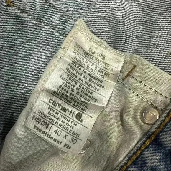 Vintage Carhartt Men’s Cutoff Distressed Jeans Shorts Size 40 - Picture 3 of 6